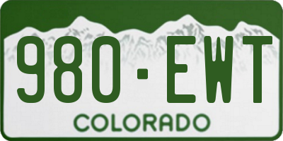 CO license plate 980EWT