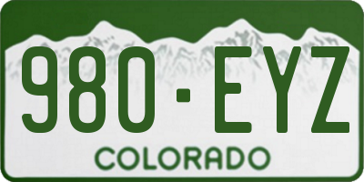 CO license plate 980EYZ