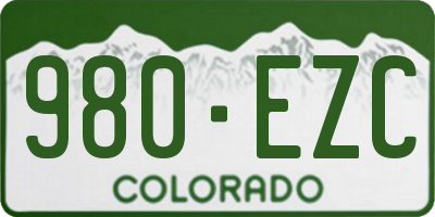 CO license plate 980EZC