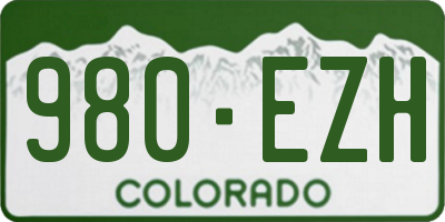 CO license plate 980EZH