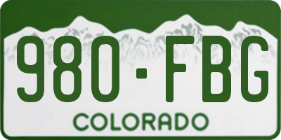 CO license plate 980FBG