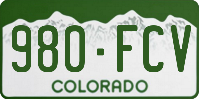 CO license plate 980FCV