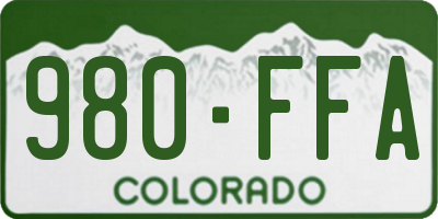 CO license plate 980FFA