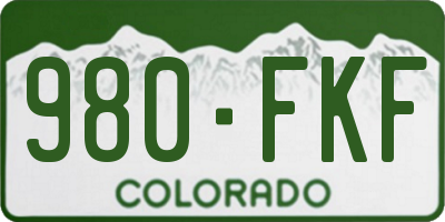 CO license plate 980FKF