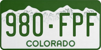 CO license plate 980FPF