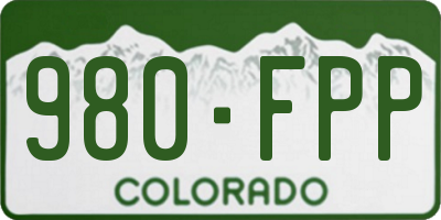 CO license plate 980FPP