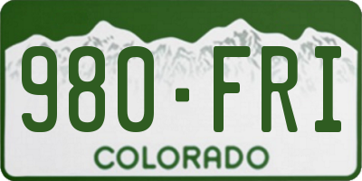 CO license plate 980FRI