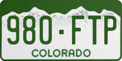 CO license plate 980FTP