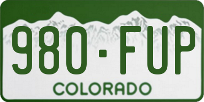 CO license plate 980FUP