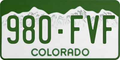 CO license plate 980FVF