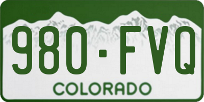 CO license plate 980FVQ