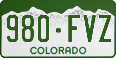 CO license plate 980FVZ