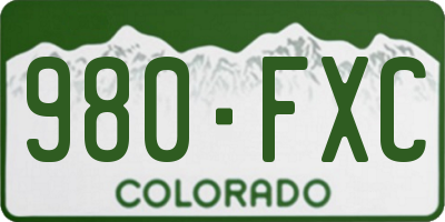 CO license plate 980FXC
