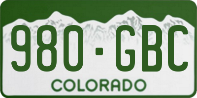 CO license plate 980GBC