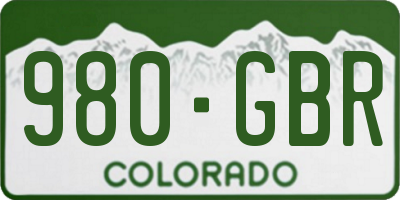 CO license plate 980GBR