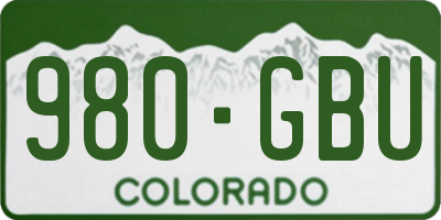 CO license plate 980GBU
