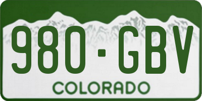 CO license plate 980GBV