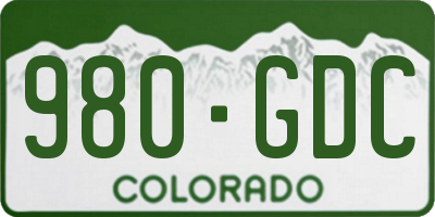 CO license plate 980GDC
