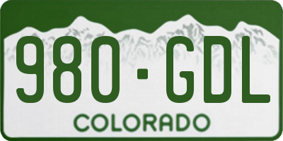 CO license plate 980GDL