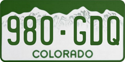 CO license plate 980GDQ