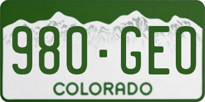 CO license plate 980GEO