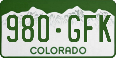 CO license plate 980GFK