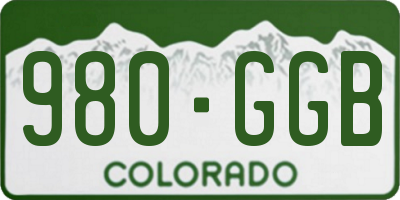 CO license plate 980GGB