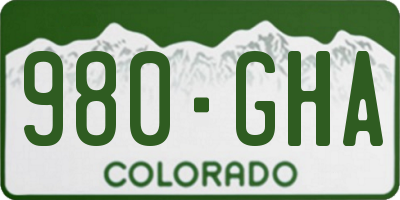 CO license plate 980GHA