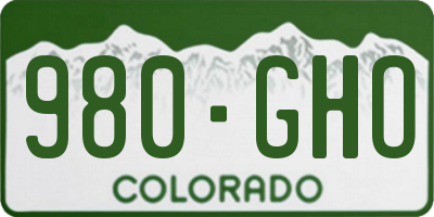 CO license plate 980GHO