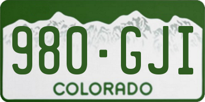 CO license plate 980GJI