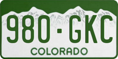 CO license plate 980GKC
