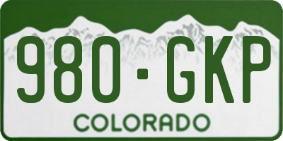 CO license plate 980GKP