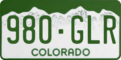 CO license plate 980GLR