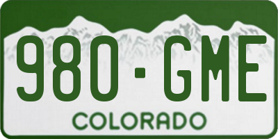 CO license plate 980GME