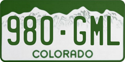 CO license plate 980GML