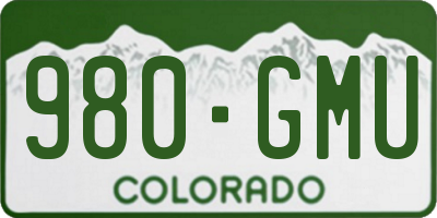 CO license plate 980GMU