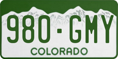 CO license plate 980GMY