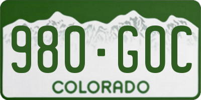CO license plate 980GOC