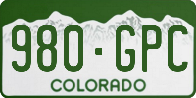 CO license plate 980GPC