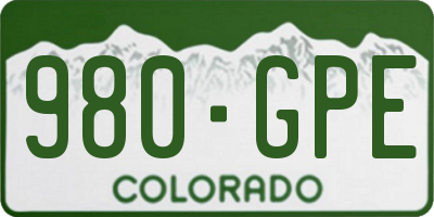 CO license plate 980GPE