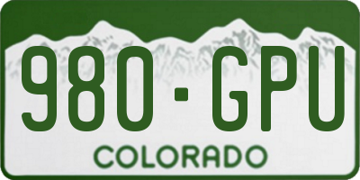 CO license plate 980GPU