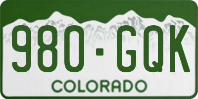 CO license plate 980GQK