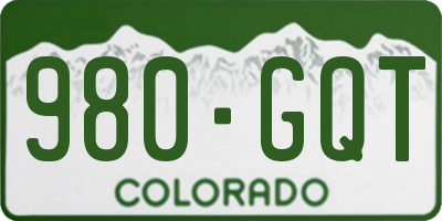 CO license plate 980GQT