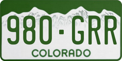 CO license plate 980GRR