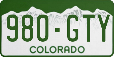 CO license plate 980GTY