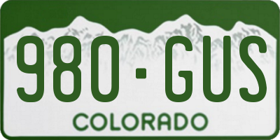 CO license plate 980GUS