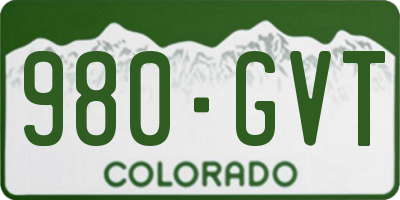 CO license plate 980GVT