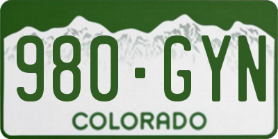 CO license plate 980GYN