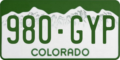 CO license plate 980GYP