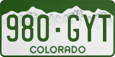 CO license plate 980GYT